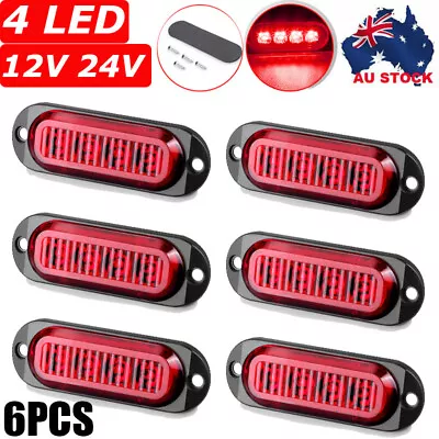 6X 4 LED Car Truck Red Trailer Caravan Side Marker Clear Indicator Light 12V 24V • $27.54