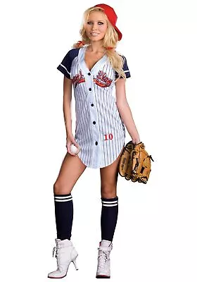 Dreamgirl Womens Baseball Player Costume Homerun Grand Slam Baseball... • $32.45