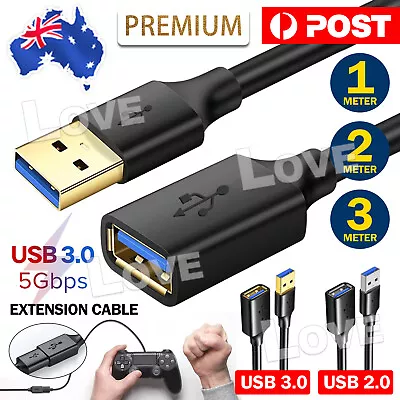 1/2/3M USB Extension Data Cable USB 3.0 Male To Female Adpter Cord For Computer • $5.75