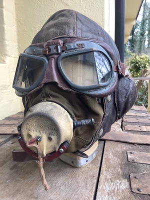 £1200 • Buy Ww2 RAF Battle Of Britain Fighter Pilot Helmet Full Set ( 1940 Dated Helmet )