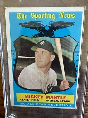 1959 Topps - Mickey Mantle 564 The Sporting News 59' All Star Selection ALB • $225