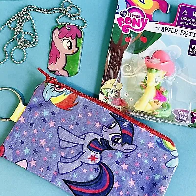 My Little Pony Friendship Is Magic Mini Figure Apple Fritter Necklace & Bag Lot • $7.60