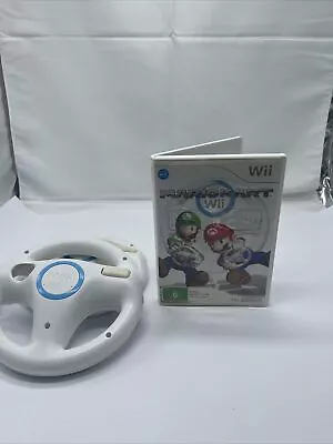 Mario Kart Wii  2 Official Nintendo Wii Steering Wheel Bundle PAL - Aus Seller • $49.45