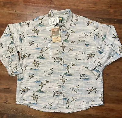 Cabelas Mallard Duck Print Men's 2XL Chamois Flannel Shirt Long Sleeve NWT • $28.99