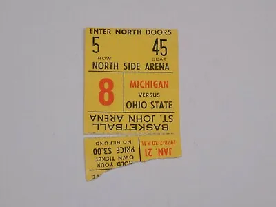 Ohio State Buckeyes University Michigan Wolverines Ticket Stub Basketball 1 1978 • $9.99