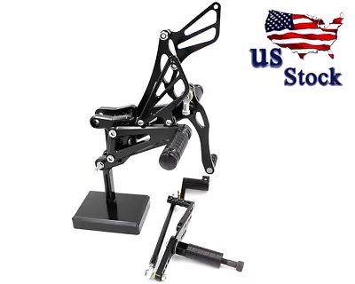 For Yamaha YZF R1 2007-2008 Motorcycle Adjust Rear Set Rearsets Footrests Black • $109.98