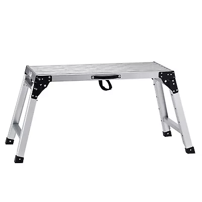VEVOR Aluminum Folding Work Platform Non-slip Bench 330 Lbs Adjustable Height • $71.99