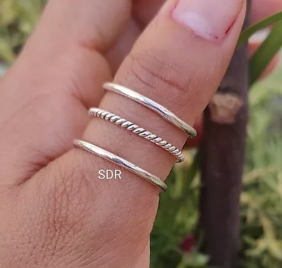 Adjustable Ring 925 Sterling Silver Band& Statement Ring Handmade Ring All Size • $11.39