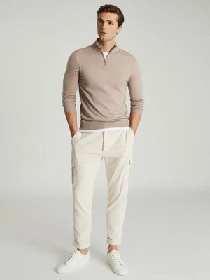 £69.50 • Buy Reiss Mens Blackhall Fawn Merino Wool Zip Jumper Size M - RRP £98 - BNWT