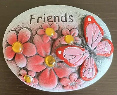£0.99 • Buy 💜hand Painted💖 Friends 💖 Pebble Stone Rock 💜 Glass Beads