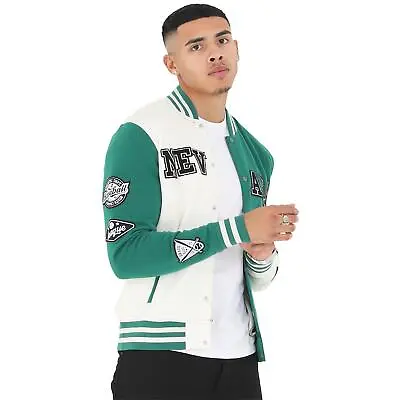 Brave Soul Mens Long Sleeve Baseball Varsity College Bomber Jacket • £19.95