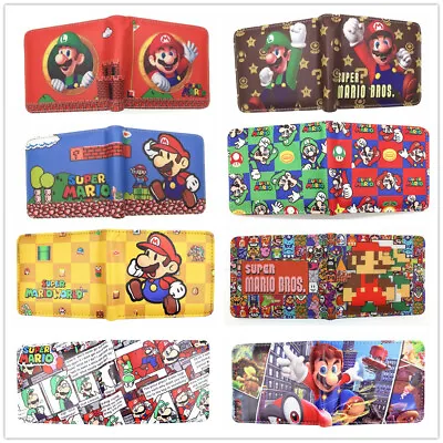 Nintendo Super Mario Bro PU Wallet Short Bifold Zipper Coin Card Holder Purse • $11.12