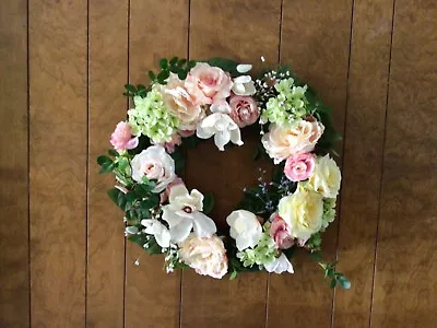 Gorgeous Floral Large Wreath Magnolia Roses Strawberries Valerie Parr Hill Qvc • $65