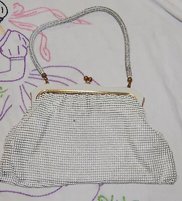 VTG White Metal Mesh Purse Oroton West Germany • $49.97