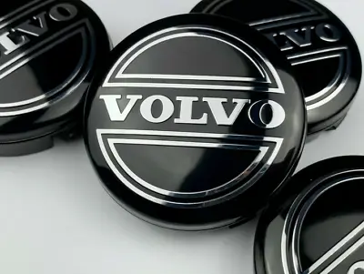 For VOLVO WHEEL CAPS 4pcs 64mm Old Black Center Logo Decal Badge Car Styling  • $30.35