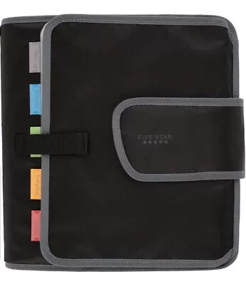 Five Star Zipper Binder 2 Inch 3-Ring With Expansion Panel 580 Sheet Black/Grey • $15.99