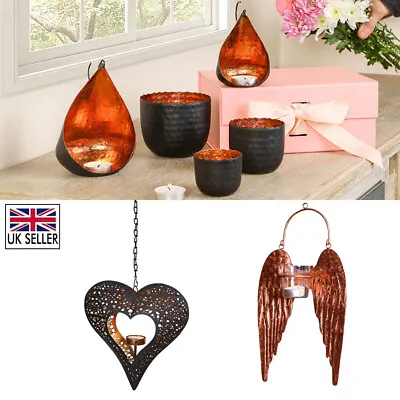 7th Wedding Anniversary Copper Tea Light Holders Gift Set 7 Year Candle Tealight • £20.99