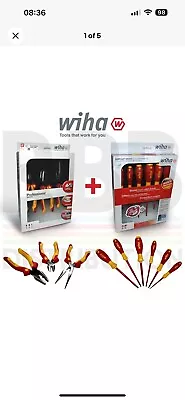 Wiha Screwdriver Pliers Cutter SL PZ Set Electricians 1000v VDE 9Pcs 25477 38637 • £73