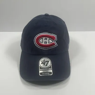 47 Brand Hat Adults XL Navy NHL Montreal Canadiens Franchise Fitted BaseballCap • $34.99