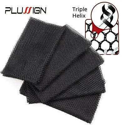  100% Polyester Breatheable Fabric Black Hair Weaving Net Stretchable 70×42cm  • £10.99