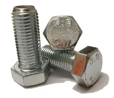 M6 Fully Threaded Set Screw Grade 8.8 Zinc Hexagon Hex Head Bolts Screws Din 933 • £0.99