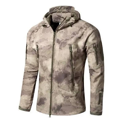 Military Fleece Jacket Men Soft Shell Tactical Waterproof Army Camouflage Coat  • $56.39