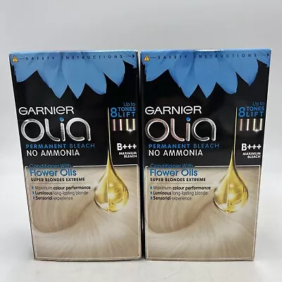 2 X Garnier Olia Permanent Hair Dye B+++ Maximum Bleach • £24.95