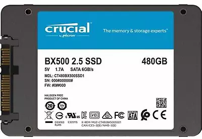 Crucial BX500 CT480BX500SSD1 480GB 2.5  Solid State Drive SSD • £23
