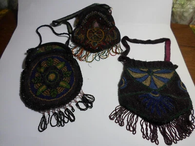 $9.99 • Buy 3 Beaded Bags Vintage W/ Bakelite 