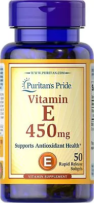 Puritan's Pride Vitamin E-1000 IU - 50 Softgels • $6.68