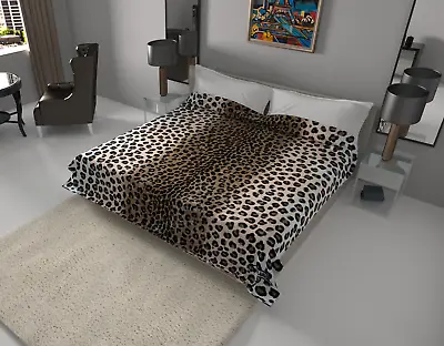 Solaron Blanket Throw Thick Ultra Fine Polyester Mink Plush Leopard Heavy Weight • $82.99