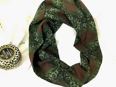 £4.99 • Buy Cowl Neck Snood Scarf In  Forrest Green /Brown  Detail