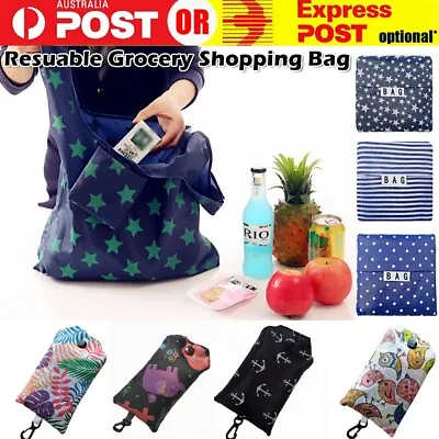$3.99 • Buy Nylon Reusable Foldable Recycle Grocery Shopping Carry Bags Tote Handbags Eco AU