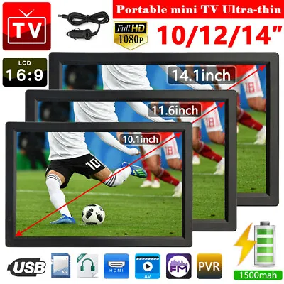 £88.99 • Buy 10 /12 /14  1080P Ultra-HD Portable TV HDMI HD Digital Television Player 12V UK