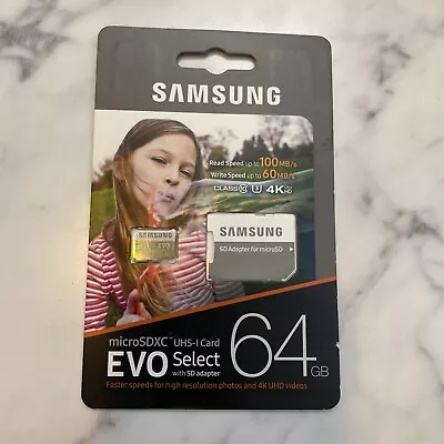 Samsung Evo Select 64GB Class 10 - SDXC Memory Card - (MB-ME64GA/AM) • $19