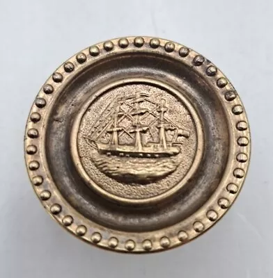 Vintage / Antique Knob With Sailing Ship Drawer Furniture Hardware  • $12