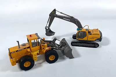 Vintage Die Cast Volvo EC240BLC Excavator & Volvo L150C Digger Miniature Models • $9.87