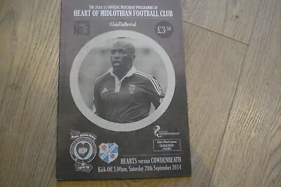 Heart Of Midlothian (hearts) V Cowdenbeath                               20/9/14 • £2.99