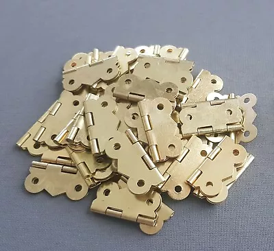 £3.65 • Buy 10x GOLD Butterfly Decorative Hinges Wood Jewellery Box Dolls House With SCREWS