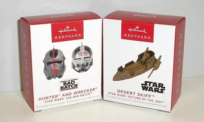 LOT (2) Hallmark - DESERT SKIFF HUNTER/WRECKER - STAR WARS MINIATURE ORNAMENTS • $12.99