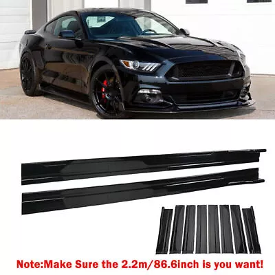 86.6 /2.2m Gloss Black Side Skirt Extension Cuttable For Mustang 2016+ • $45.95