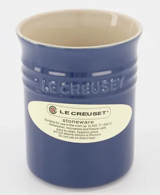 ✨LE CREUSET Stoneware Ceramic Utensil Jar BLUE 15 X13 Cm BNIB • £24