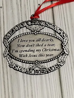 Merry Christmas From Heaven~pewter Ornament~john W. Mooney Jr~3 ~1990 Vintage • $12.99