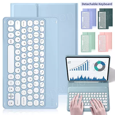 Bluetooth Keyboard Case For Samsung Galaxy Tab S9 FE/S9 S8 S7 S6 Lite A9+ A8 A7 • £11.99
