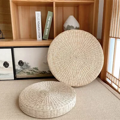 £14.99 • Buy Round Natural Straw Weave Handmake Pad Floor Yoga Chair Seat Mat Tatami Cushion