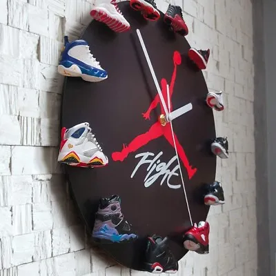 Jordan Wall Clock Mini 3D Sneakers AJ Air Watch Magnet Gift Sport Basketball NBA • $79