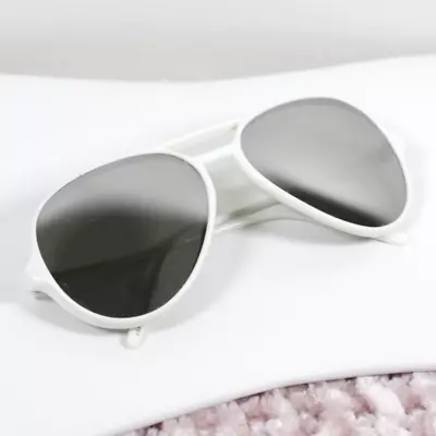 Vintage 1970s MARTIN SNO Sport Ski White Frame Mirrored Sunglasses • $54.98