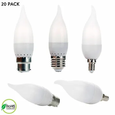20x 3W LED Candle Light Bulbs Dimmable 15 Watt Equivalent E27 B22 E14 Lamps 220V • $69.29