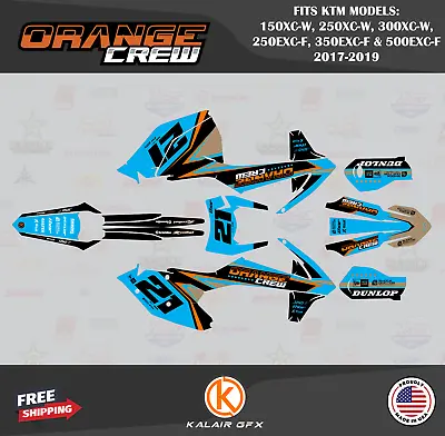 Graphics Kit For KTM 150/250/300XC-W & 250/350/500EXC-F 2017-19 OG-Crew-OG Cyan • $214.12