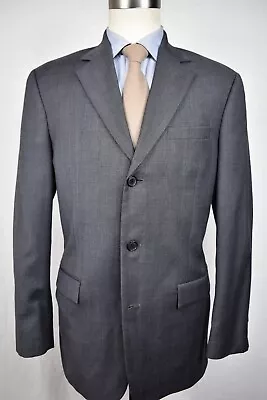 Andrew Fezza Solid Gray Wool/Cashmere Blend Three Button Two Piece Suit Sz: 40R • $74